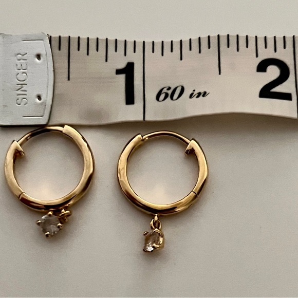 Mejuri 18k Gold Vermeil Topaz Hoop Earrings 925 - Picture 2 of 5